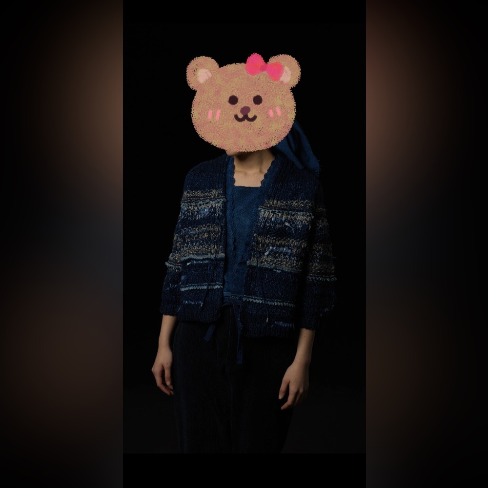 Prada Dark Blue and Gray Women's Cardigan